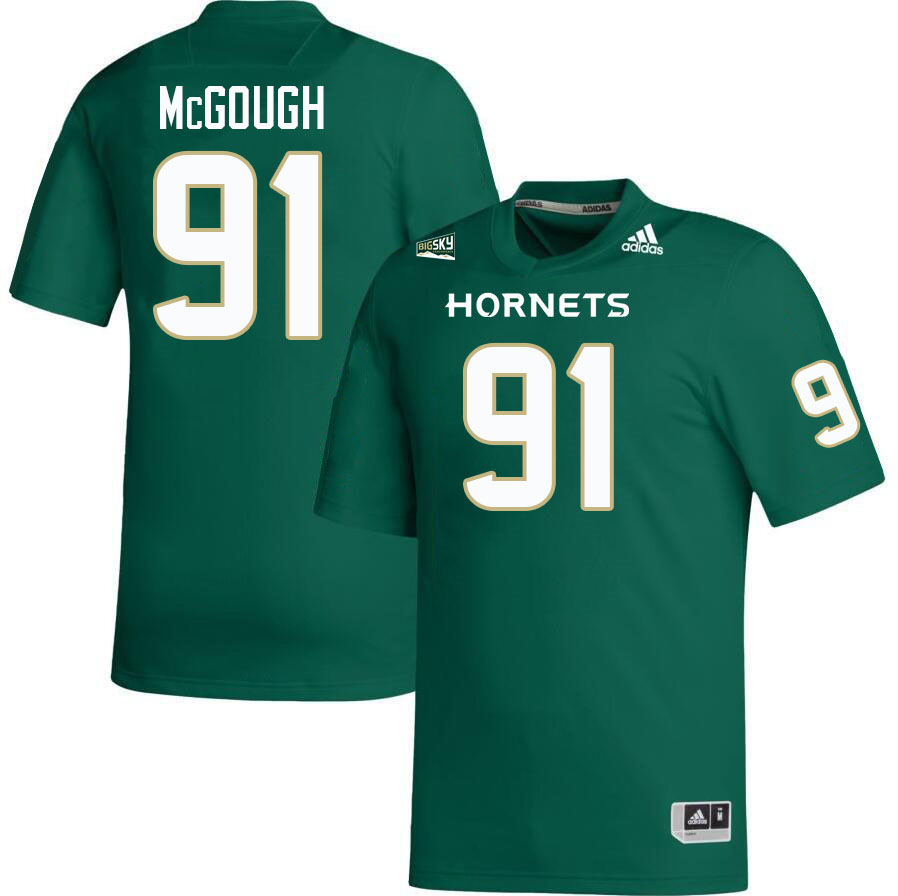 Sacramento State Hornets #91 Cal McGough College Football Jerseys Stitched Sale-Green